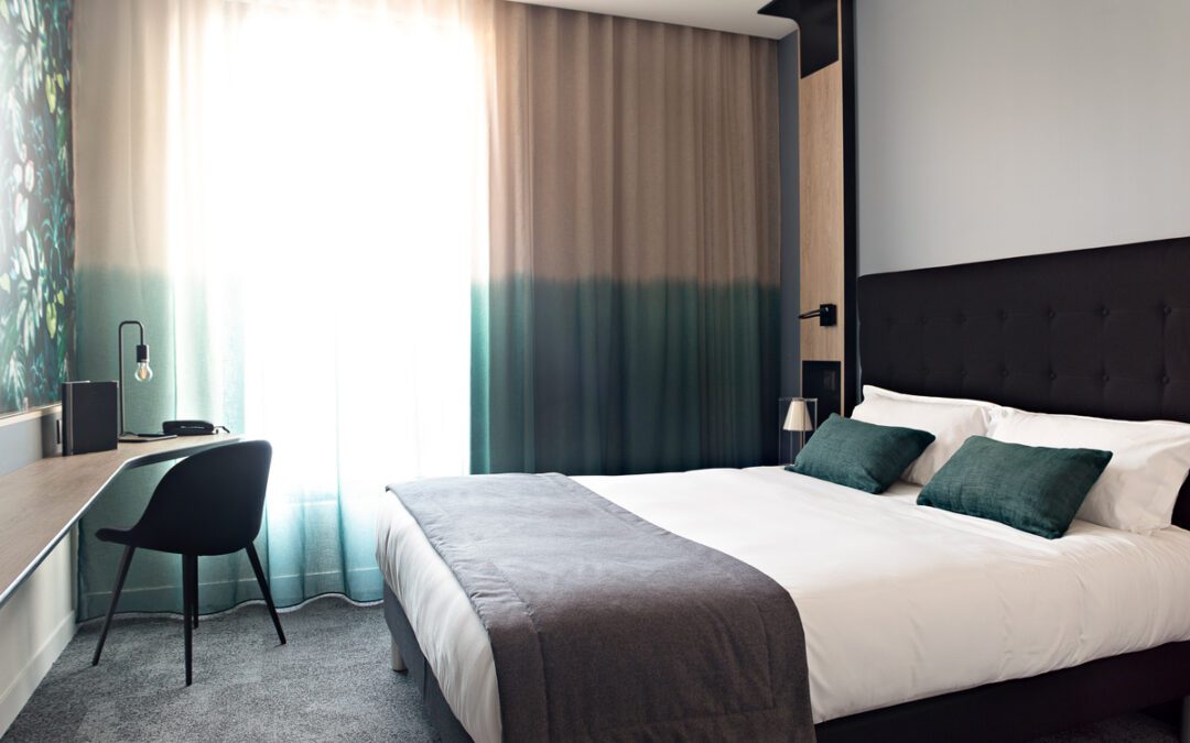Agencement des chambres du brit hôtel Ker Lann – Bruz (35)